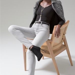 White House, Black market gray denim legging Jeanne denim high-rise